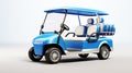 Blue Golf cart golfcart isolated on white background Royalty Free Stock Photo