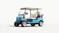 Blue Golf cart golfcart isolated on white background Royalty Free Stock Photo