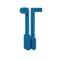 Blue Golf club icon isolated on transparent background.