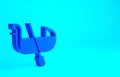 Blue Gondola boat italy venice icon isolated on blue background. Tourism rowing transport romantic. Minimalism concept
