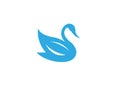 Blue goose or duck swimming for logo design illustration