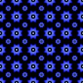 Blue gradient on black with two different sized stars with squares and circles seamless repeat pattern background Royalty Free Stock Photo