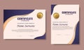 blue gradient certificate template set of 2 Royalty Free Stock Photo