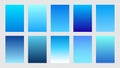 Blue gradient colors collection palette banner set for Ocean Sea, Water concept background vector Royalty Free Stock Photo