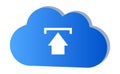 3D Blue Gradient Cloud Upload Icon Royalty Free Stock Photo