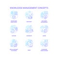 Gradient icons for knowledge management concepts Royalty Free Stock Photo