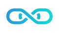 Blue Gradient Infinity Chain Link Icon, vector design Generative AI Royalty Free Stock Photo