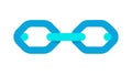 Blue Gradient Interconnected Chain Links, vector design Generative AI Royalty Free Stock Photo