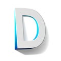 Blue gradient Letter D 3D
