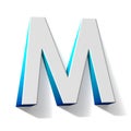 Blue gradient Letter M 3D