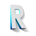 Blue gradient Letter R 3D