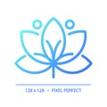 Blue gradient lotus linear icon