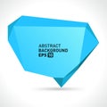 Blue gradient polygonal speech bubble geometric shape realistic background template vector Royalty Free Stock Photo