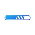 A blue gradient progress bar with a rounded rectangular shape on a white Royalty Free Stock Photo