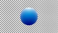 Blue gradient sphere on checkered background Royalty Free Stock Photo