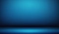Blue gradient studio background with floor reflection Royalty Free Stock Photo