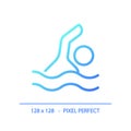 Blue gradient swimming linear icon