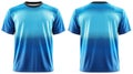 blue gradient t-shirt mockup front and back view Royalty Free Stock Photo