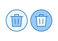 Blue Gradient Trash Bin Delete Icon Representing Remove or Erase Action for Modern Web Applications Royalty Free Stock Photo