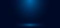 Blue gradient wall studio empty room abstract background with lighting and space for your text