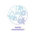 2D gradient water management line icon concept Royalty Free Stock Photo