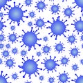Blue Gradient on White Virus Pattern Seamless Repeat Background Royalty Free Stock Photo