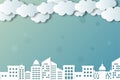 Vector clouds and cities Royalty Free Stock Photo