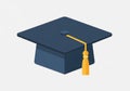 A blue graduation cap featuring a square flat board and a round button at the center. Royalty Free Stock Photo