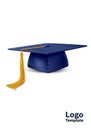 Blue graduation cap with a flat Royalty Free Stock Photo