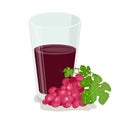 Blue grape juice illustration isolated on white b