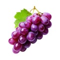 blue grapes bunch isolated on white background. Generative AI Royalty Free Stock Photo