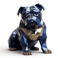 Innovative 3d Illustration Of A Blue Bulldog In Geometric Shapes