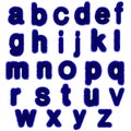 Blue grass letters, lowercase