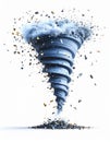 Blue And Gray Abstract Tornado With Gold Particles Royalty Free Stock Photo
