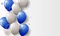 Blue and gray balloon with confetti background Royalty Free Stock Photo