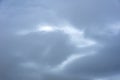 Blue-gray clouds in the sky before the rain. Light in dark and dramatic storm clouds. Perfect natural sky background Royalty Free Stock Photo