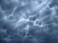 Blue and gray dramatic undulatus asperatus clouds Royalty Free Stock Photo