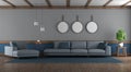 Blue and gray elegant living room