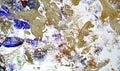 Blue gray gold white red colorful abstract painting blurred spots abstract background Royalty Free Stock Photo