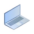 blue gray isometric laptop Royalty Free Stock Photo