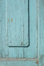 Blue gray paint mottled wooden doors Royalty Free Stock Photo