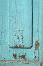 Blue gray paint mottled wooden doors Royalty Free Stock Photo