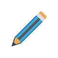 Blue and gray pencil on White Backround flat design Royalty Free Stock Photo
