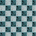 Blue and gray retro checker grunge pattern vector