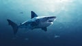 Minimalist Shark Vector Wallpaper With Trilinear Water On Blue Background