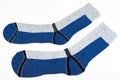 Gray-blue socks on a white background Royalty Free Stock Photo