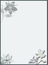 Blue and gray soft botanical floral stationary