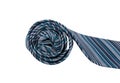 Blue gray striped gentlemans tie isolated on the white Royalty Free Stock Photo