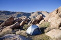 Tent Set Up In The Desert Between Rocks Royalty Free Stock Photo