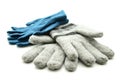 Blue and gray wool gloves